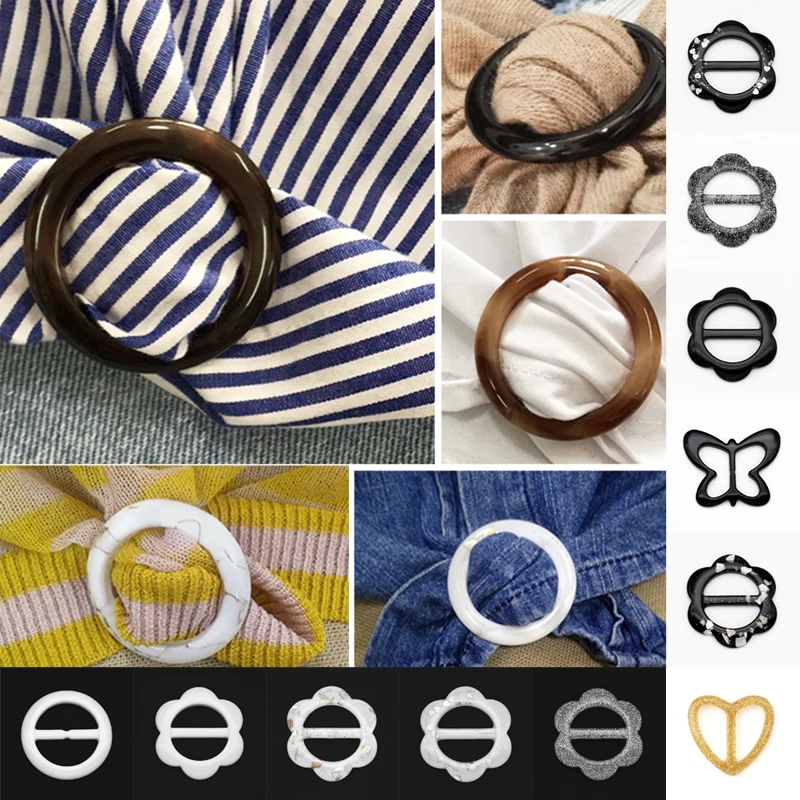 Женский шелковый шарф Пряжка из смолы в форме сердца футболки пальто пряжка для