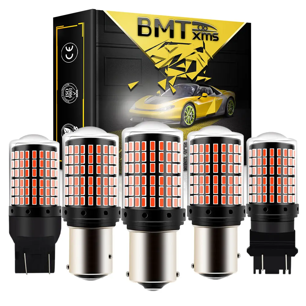BMT 2x P21W Автомобильный светодиодный светильник Canbus PY21W BA15S BA15D BAY15D T20 7440 7443 3157 автомобильный стоп сигнальный тормозной светильник BAZ15D ламповый ...