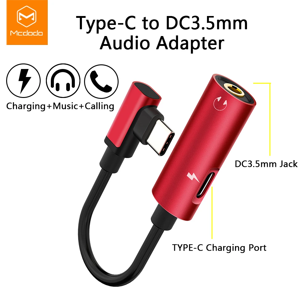 Mcdodo USB Тип C аудио кабель адаптер до 3 5 мм разъем сплиттер для наушников Aux Huawei Xiaomi