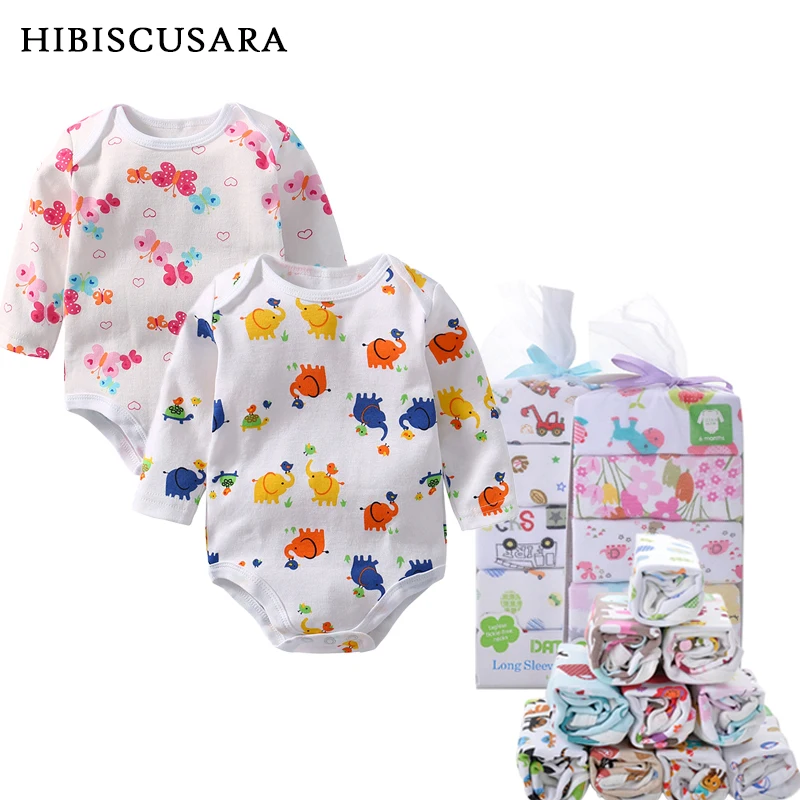 5 шт./упаковка детский хлопковый комбинезон с длинным рукавом|Ромперы| |