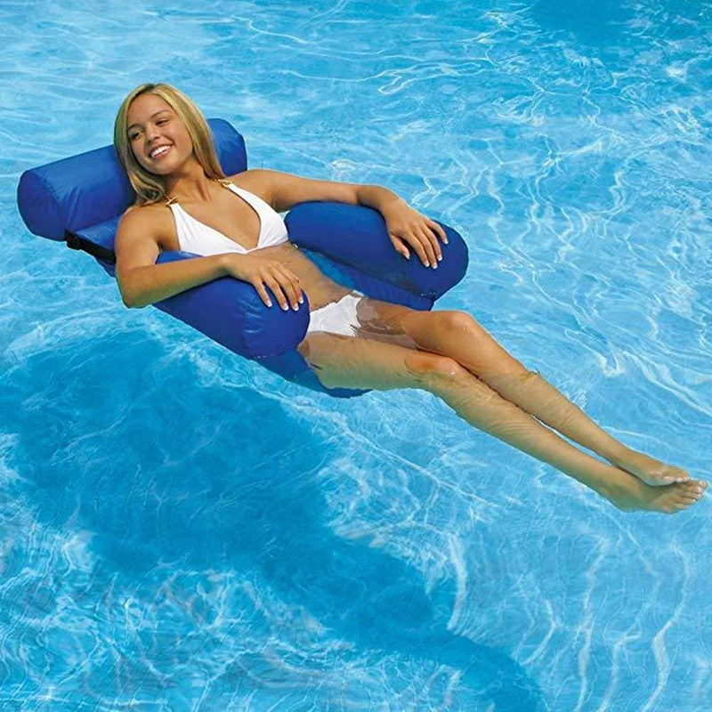 

Inflatable Belt Net Hammock Foldable Dual-Use Backrest Floating Row Water Play Lounge Chair Floating Bed Sofa