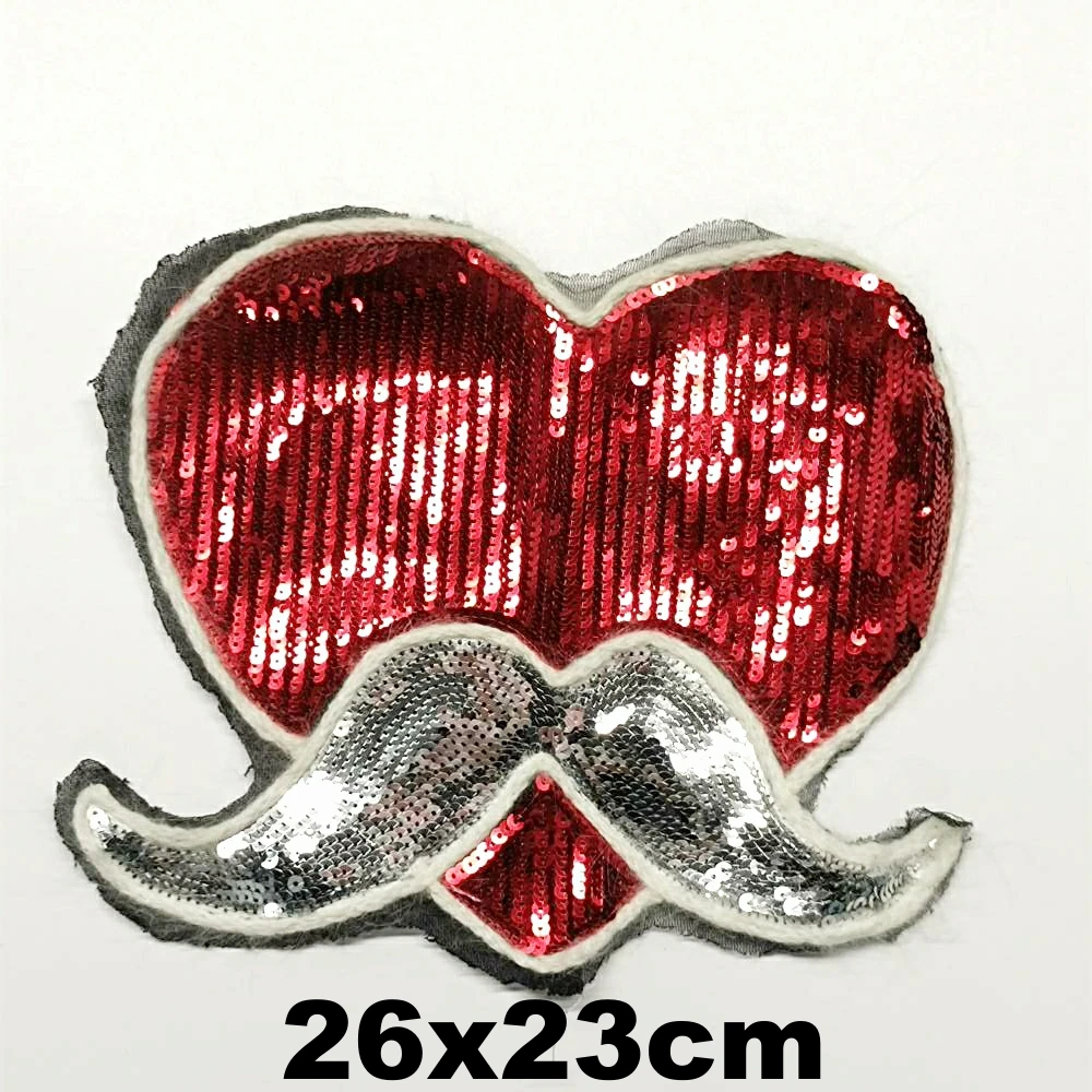 

large embroidery big love heart cartoon patches for clothing DE-3401