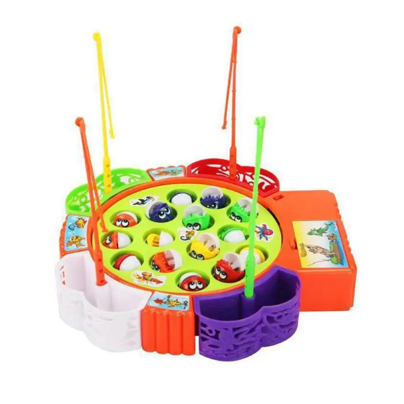 

Electric Musical Rotating Fishing Toy Children Board Play Fish Game Magnetic Fish Outdoor Sports Educational Toys For Boys Girls