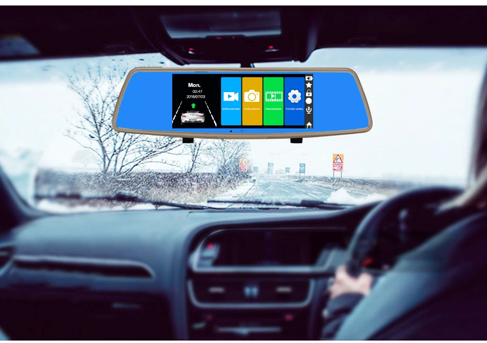 Smartour Автомобильное зеркало заднего вида HD 7 дюймов сенсорный экран 1080P водительский рекордер ночного видения DVR рекордер черный ящик камера заднего вида