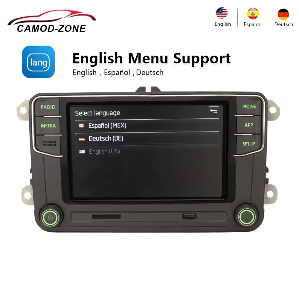 $246.99 Green Light Noname RCD360 PRO Android Auto Carplay 2 din Green Menu MIB Car Radio New 6RD 035 187B For VW Volkswagen Skoda