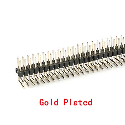 Gold Plated 5 шт./партия 90 градусов ШТЫРЬКОВАЯ Монтажная колодка 2,54 мм 2X40P двойной набор закругленных штифтов штыревой разъем для штыря позолоченный/медный - Цвет: Gold Plated