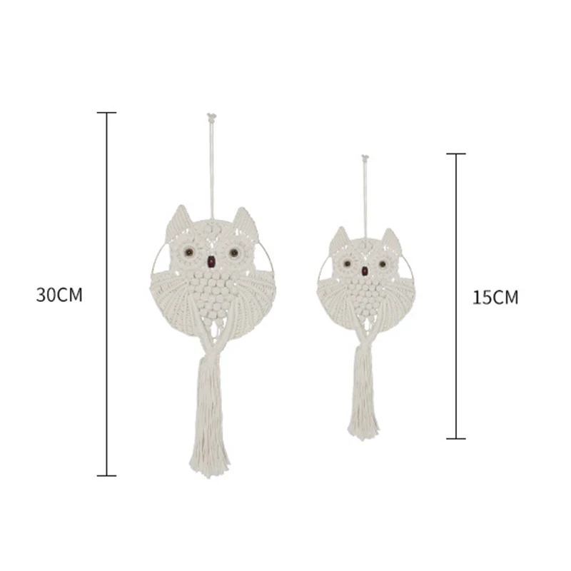 

Animal Shaped Dream Catchers Hanging Woven Knitting Owl Tassel Macrame Wall Home Ornament for Door Hotel RT88
