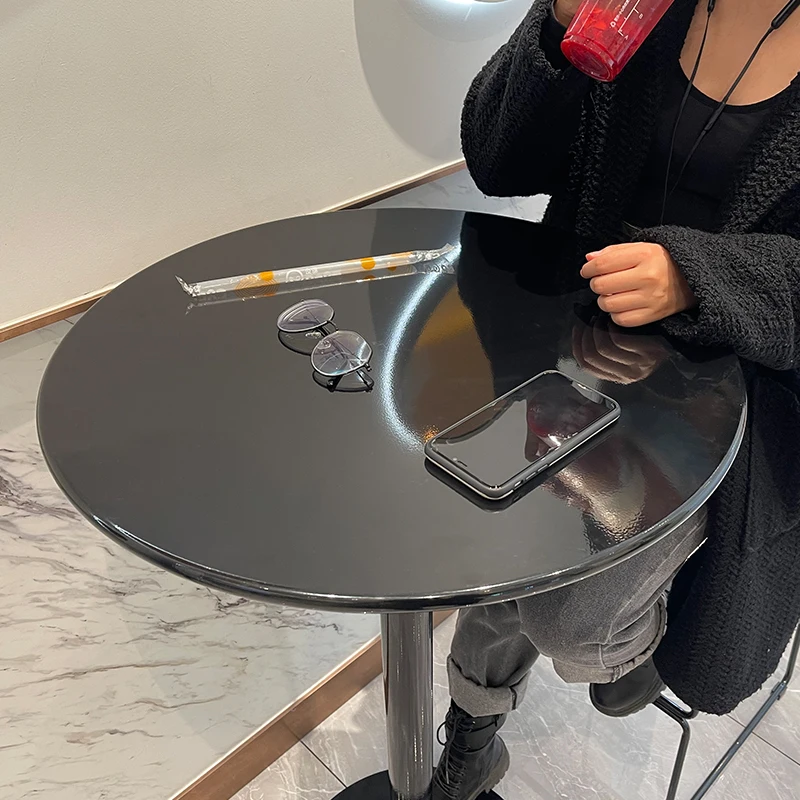 Современный простой круглый обеденный стол барный магазин молочного чая