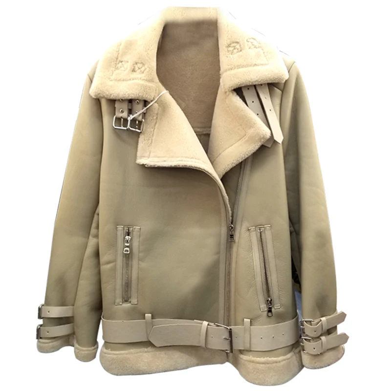 Винтажная женская меховая кожаная куртка и пальто Толстая теплая Автомобильная