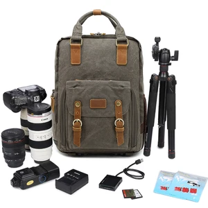 careell c272 canvas digital slr photo backpack durable photographer padded camera bag for camera lens flash tripod charger 272 free global shipping