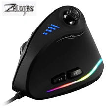 ZELOTES Vertical Gaming Mouse Programmable USB Wired RGB Optical Mouse 11 Buttons 10000 DPI Adjustable Ergonomic Gamer Mice