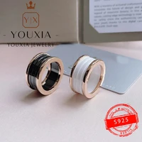 11 making 925 sterling silver custom simple and fashionable three ring rose gold black and white two tone ring classic jewelry