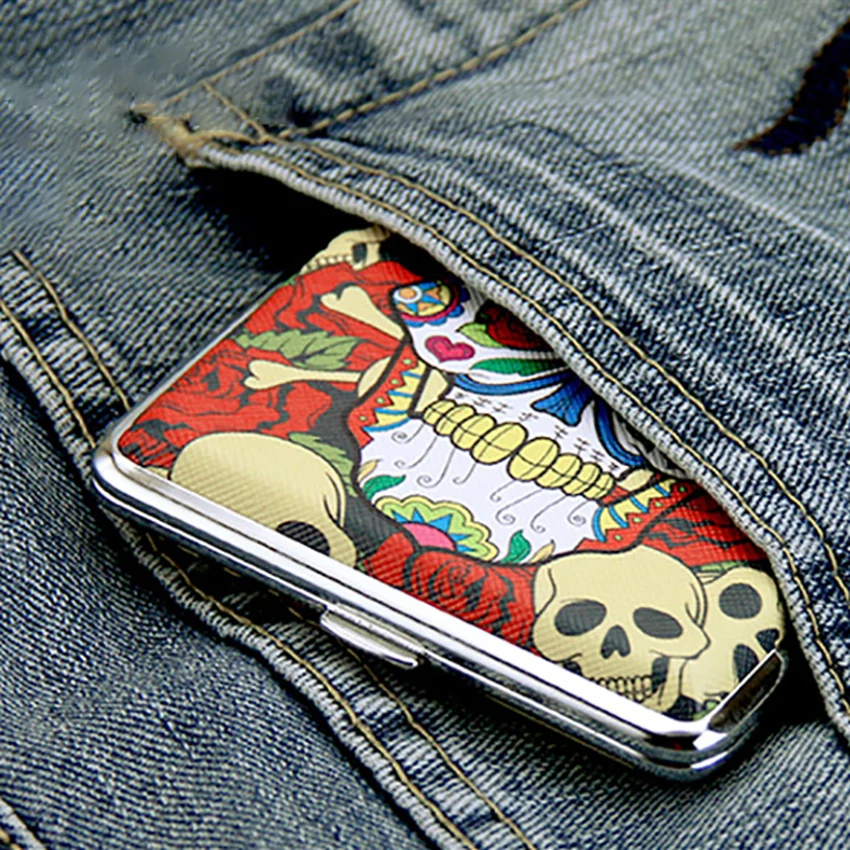 20 палочек коробка для хранения сигарет креативный металлический кожаный