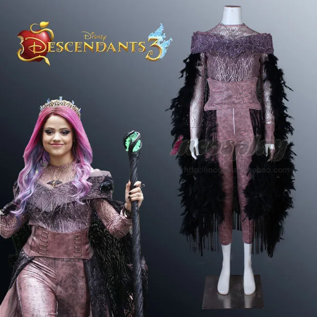 

[Customized] Anime Descendants 3 Negative Character Battle Unifrom Full Set Cosplay Costume Women Halloween Free Shipping 2019