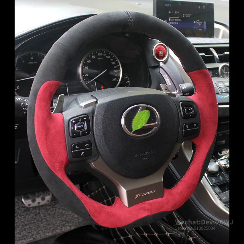 

Car steering wheel cover for Lexus ES300 NX RX450 IS200 GS hand-sewn Real alcantara suede cover Auto parts car accessories