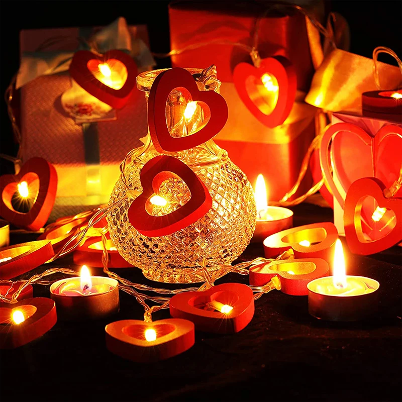 

Hot LED Light Warm Red Heart Shaped Light String Light Decoration Suitable for Valentine's Day Wedding Garden Bedroom PL