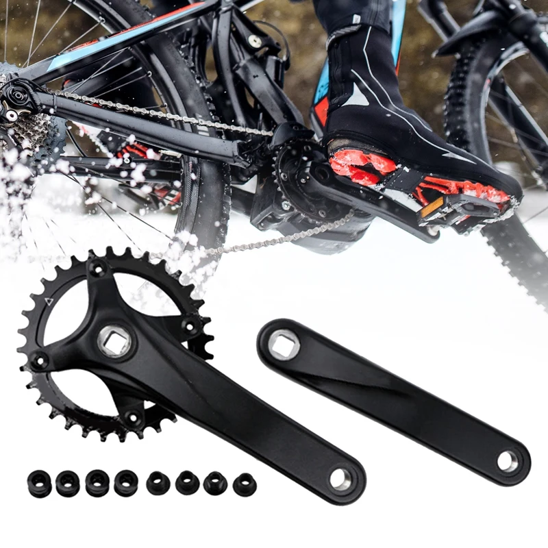 

Mountain Bike Square Hole Crank-170MM Crank+32 Sprocket Disc 4 Styles Black 1 Set Bicycle Professional Spare Parts Accessories