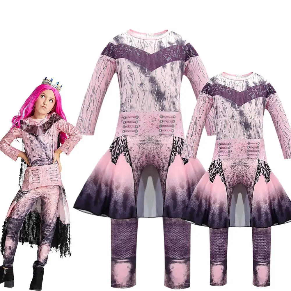 Потомки 3 ТЗА Bertha малефисент комбинезоны платья маскарадный костюм Хэллоуин дети