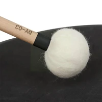 1 pairs polished wooden tongue drum sticks 39cm mallets felt percussion white instrument beaters accessories q4y7