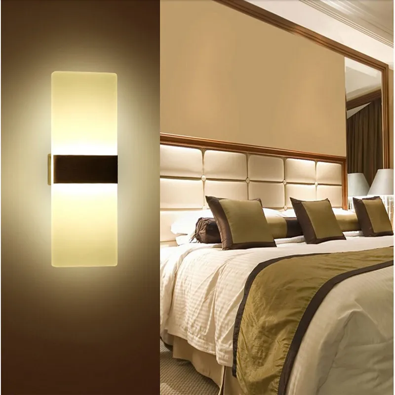 Современные Простые светодиодные Настенные светильники акриловая спальня