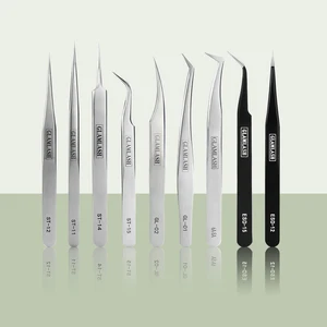 Щипцы для наращивания ресниц Glamlash ESD ST SA Series, антистатические, изогнутые, с прямым кончиком