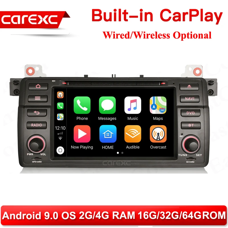 Автомагнитола CarExc один Din Android 9 0 автомобильный DVD-плеер с CarPlay для BMW E46 M3