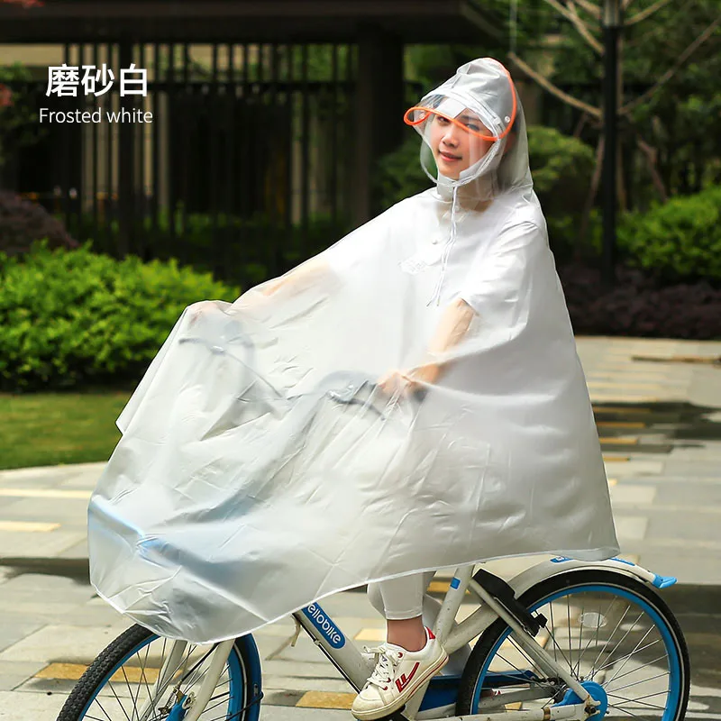 

Portable Plastic Rain Coat Bicycle Transparent Electric Motorcycle Adult Raincoat Long Waterproof Impermeables Rainwear AC50RC