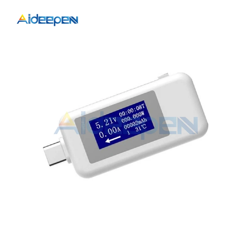 White USB TYPE C lcd цифровой измеритель напряжения тока многофункциональный USB Тестер Вольтметр Амперметр детектор Банк питания зарядное устройство индикатор - Цвет: White
