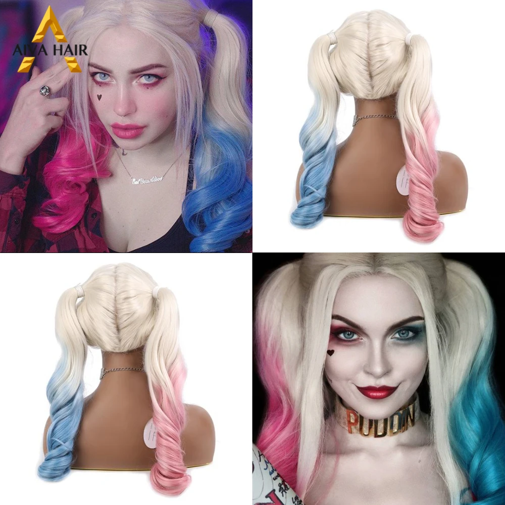 AIVA Специальное предложение Harley Quinn двойной конский хвост высокая температура