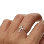 Женское кольцо из серебра 2021 пробы, с крошечным кубическим цирконием, регулируемая цепочка, 925
