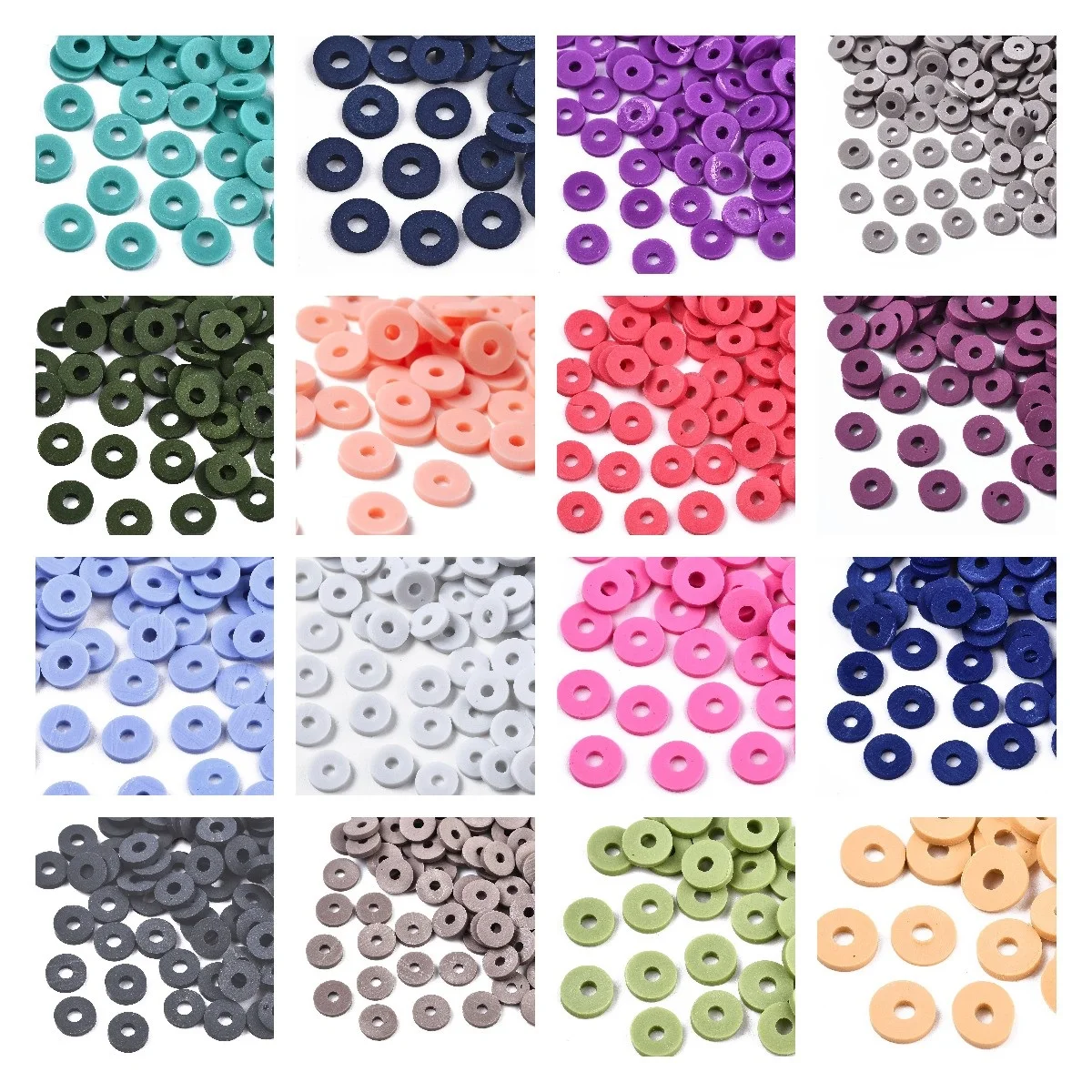 

1175pcs 6x1mm Flat Round Handmade Polymer Clay Beads Disk Loose Spacer Heishi Beads for DIY Jewelry Making Bracelets Necklace