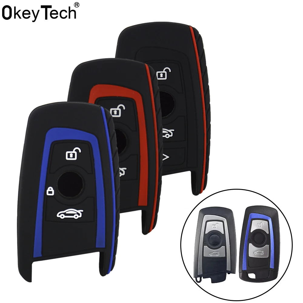 OkeyTech 3/4 кнопочный силиконовый чехол для ключа BMW 1 2 3 5 7 серии F10 F20 F30 335 328 535 650
