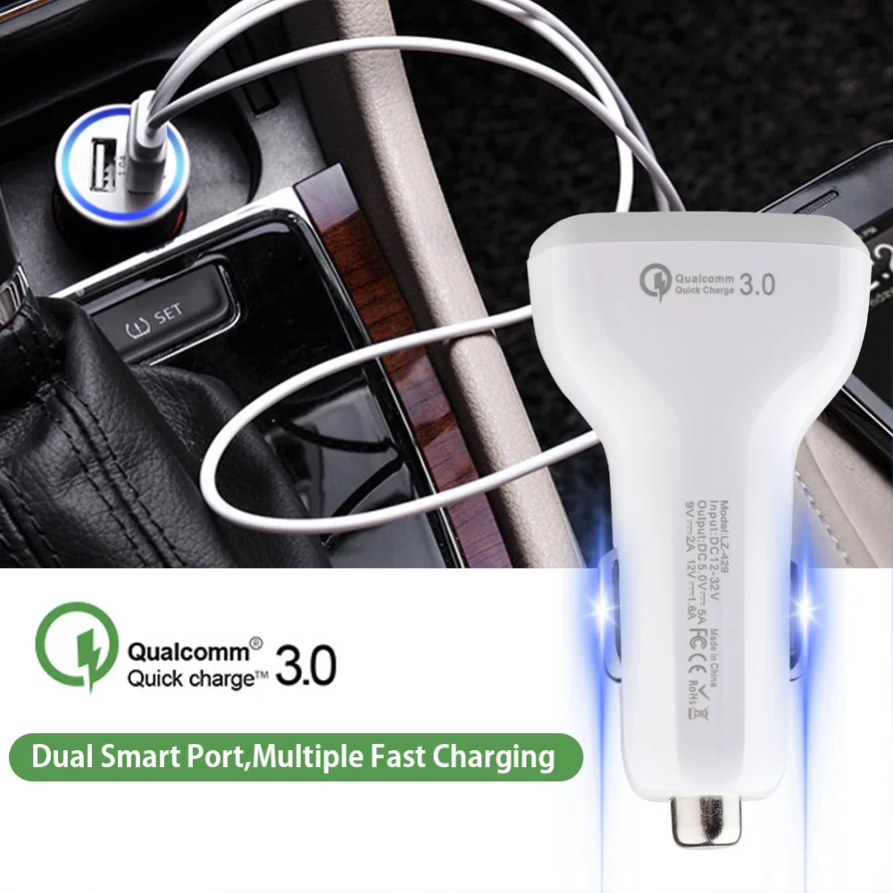 Автомобильное зарядное устройство USB быстрая зарядка автомобиля 3 0 для iPhone