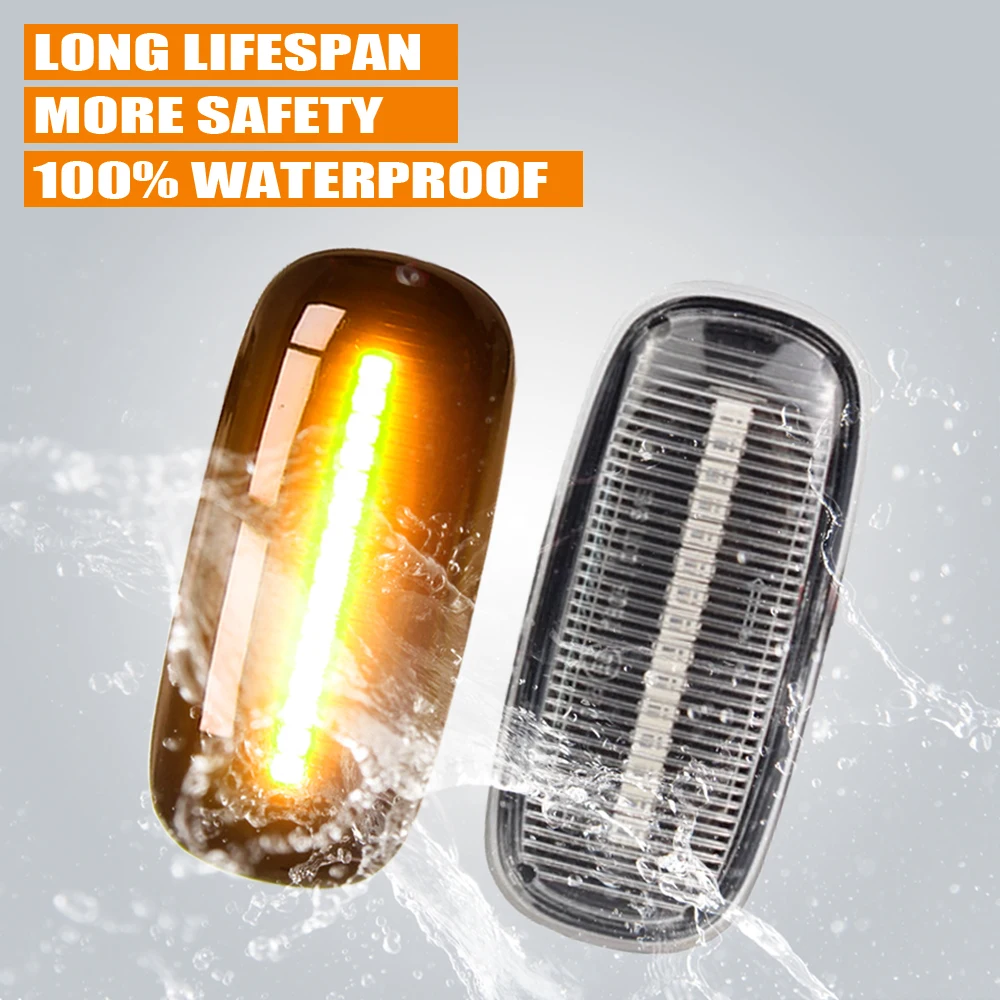 

2pcs For Audi A3 S3 8L 2000-2003 A8 D2 1999-2002 TT 8N 2000-2006 LED Dynamic Turn Signal Light Side Fender Marker Lamp