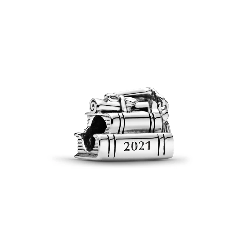 925 стерлингового серебра 2021 Выпускной Подвеска &quotкниги&quot драгоценные бусины