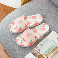 houzhou peach womens slippers home soft summer flip flops shoes casual flat beach slides platform kawaii 2021 sandals bathroom