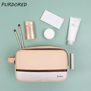 Женская большая косметичка PURDORED, 1 шт., дорожная водонепроницаемая сумка-Органайзер, чехол на молнии, косметичка, органайзер для туалетных принадлежностей