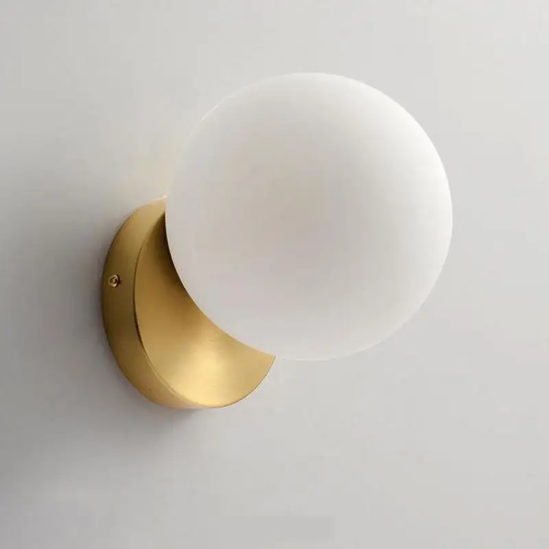 Прикроватный светодиодный настенный светильник для спальни стеклянный шар