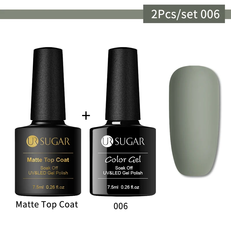 Set 6 Ur Sugar 7,5 мл матовый Гель-лак цветной УФ-гель для ногтей матовое верхнее покрытие замачиваемый УФ светодиодный Гель-лак для ногтей Гель-лак гибридный - Цвет: Set 6