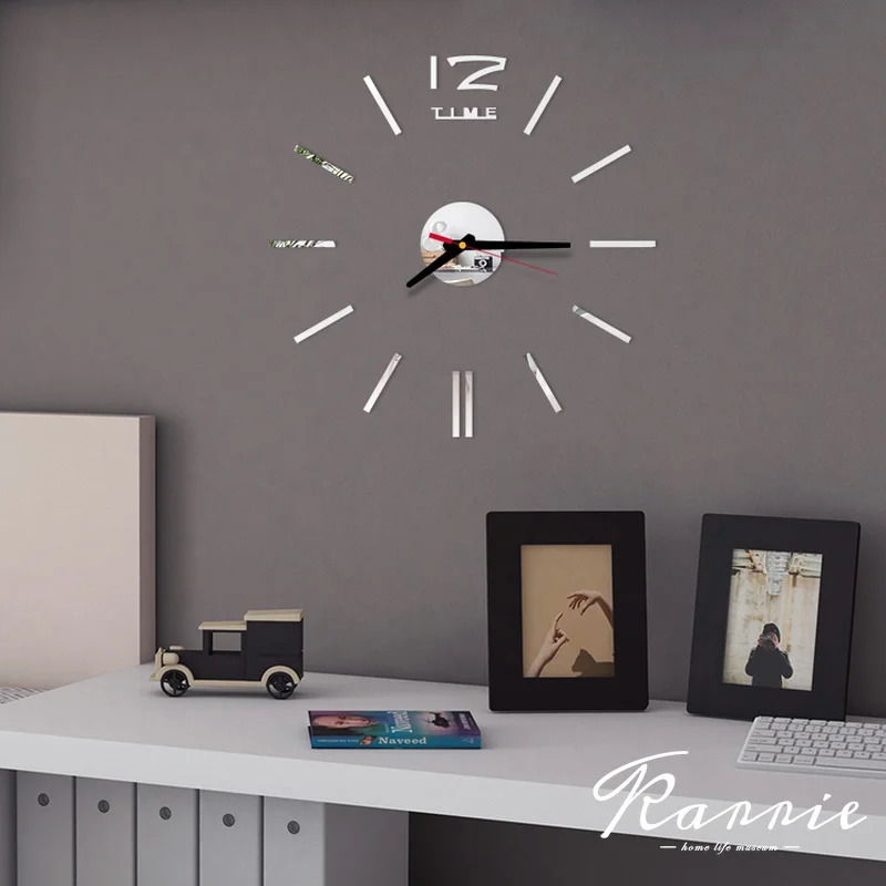 Фото 2020 новые часы настенные 3d Diy акриловые зеркальные наклейки украшение дома