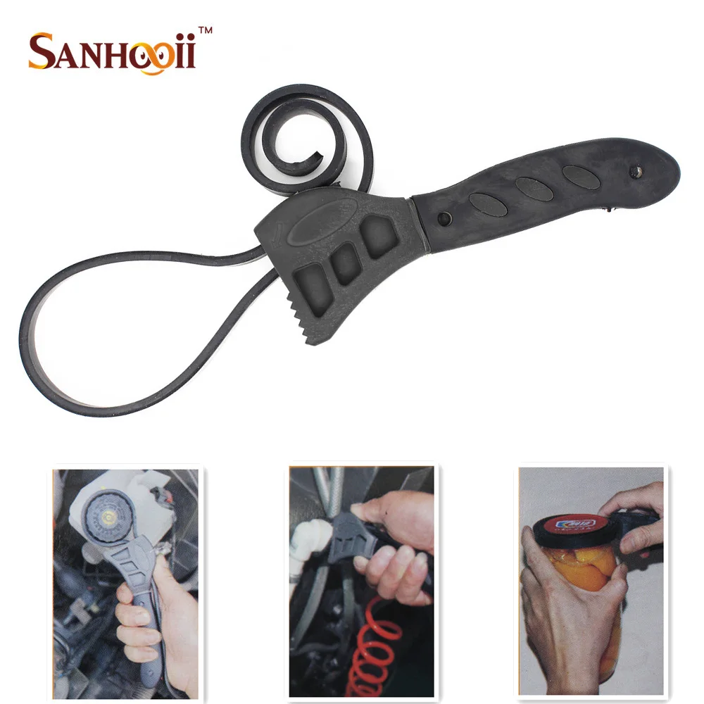 

Многофункциональный разводной гаечный ключ черного цвета, гаечный ключ с резиновым ремешком дюйма, для ремонта автомобилей, инструмент для...