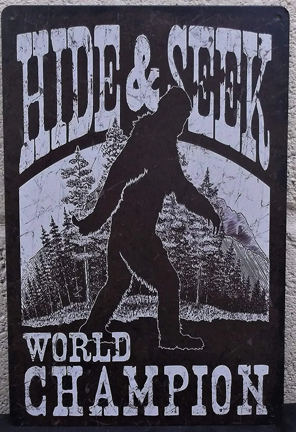 

Hide and Seek yeti Retro Metal Tin Sign Plaque Poster Wall Decor Art Shabby Chic Gift