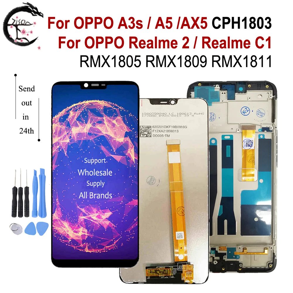 6 2 &quotЖК дисплей с рамкой для OPPO Realme C1 RMX1811 Realme2 A3s A5 AX5 ЖК экран сенсорный сенсор