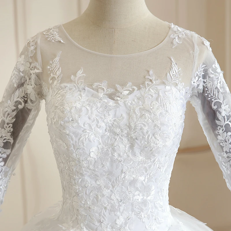 Vestido De Noiva 2021 белое свадебное платье с длинным рукавом и шлейфом роскошное