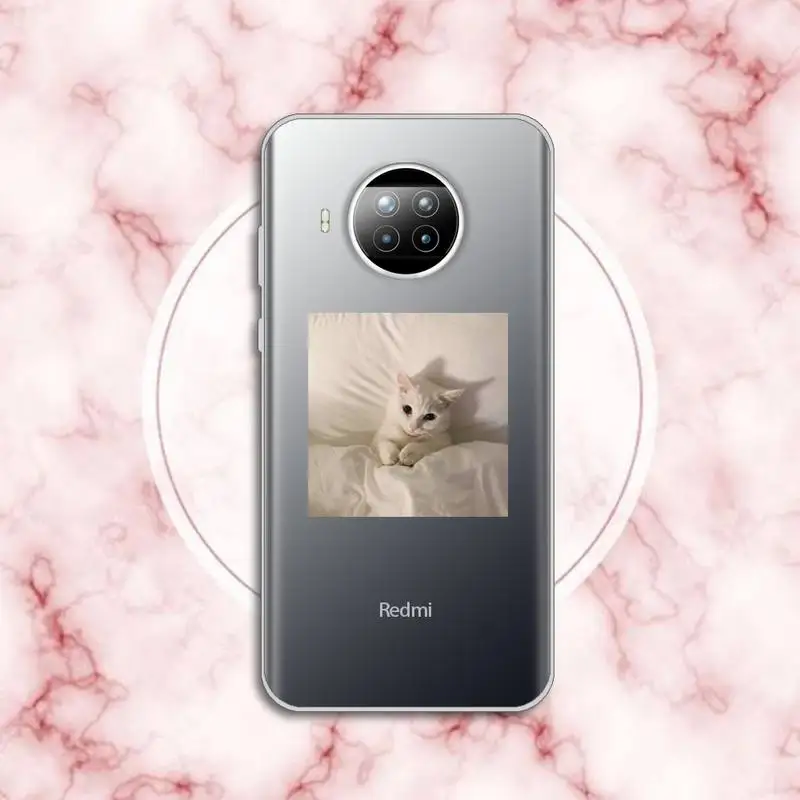 

Cute animal cat art design Phone Case Transparent for Xiaomi Redmi note 10 t 8 9 pro lite 11