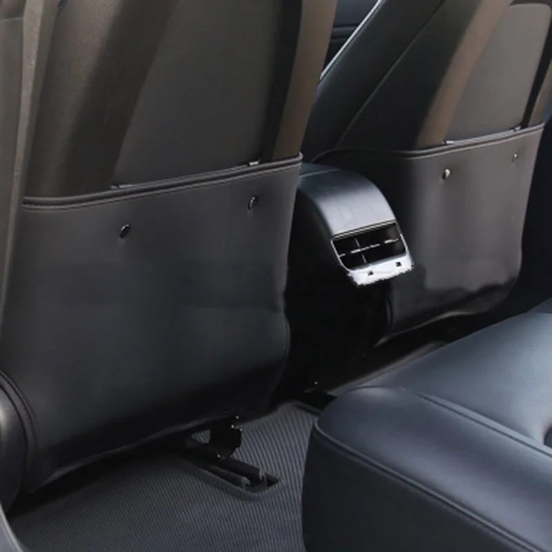 

New for Tesla Model3 S Car Seat Back Genuine Leather Anti Kick Pad Protector Waterproof Child Anti Dirty Protection Car Styling