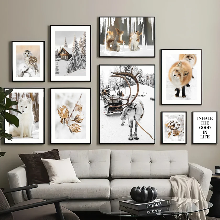 

Картина на холсте Зимние животные джунглей