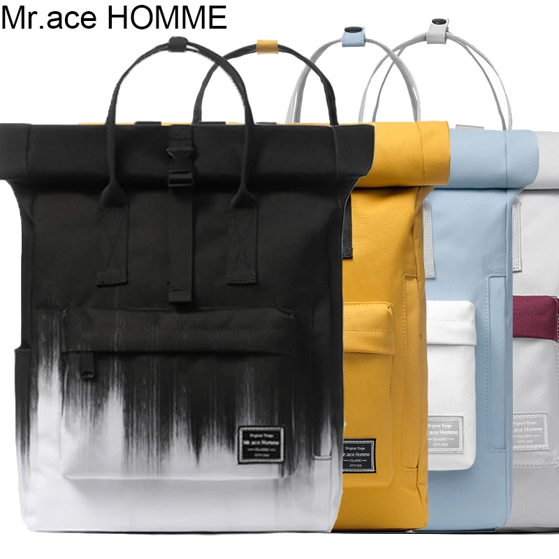 Рюкзак для ноутбука 14 дюймов с черно белым принтом Женский Водонепроницаемый