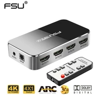 hdmi compatible splitter 4 input 1 output for hdtv ps4 with audio extractor 3 5 jack arc spdif hdmi compatible switcher adapter