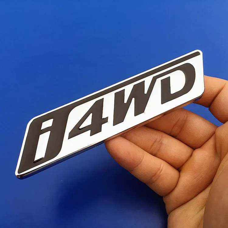 

1 Pcs 3D Metal Chrom i4WD Car 4WD Emblem Badge Stiker Decal For GAC Trumphi Toyota Highlander RAV4 Tiguan Honda Car Styling